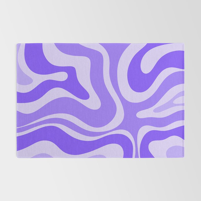 Liquid Swirl Abstract Pattern in Bright Lavender Purple Rug Gallery Image 2