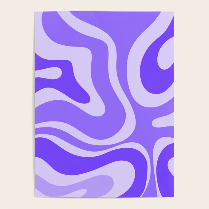 Liquid Swirl Abstract Pattern in Bright Lavender Purple Poster Gallery Image 4