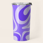 Liquid Swirl Abstract Pattern in Bright Lavender Purple Travel Mug Gallery Image 2