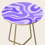 Liquid Swirl Abstract Pattern in Bright Lavender Purple Side Table Gallery Image 2