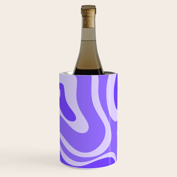 Liquid Swirl Abstract Pattern in Bright Lavender Purple Wine Chiller Gallery Image 1