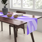 Liquid Swirl Abstract Pattern in Bright Lavender Purple Table Runner Gallery Image 2