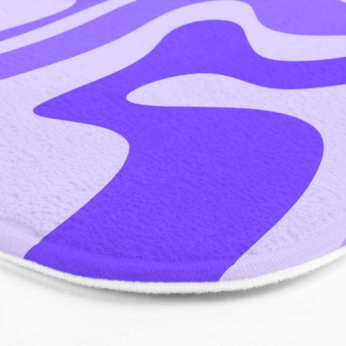 Liquid Swirl Abstract Pattern in Bright Lavender Purple Bath Mat Gallery Image 3