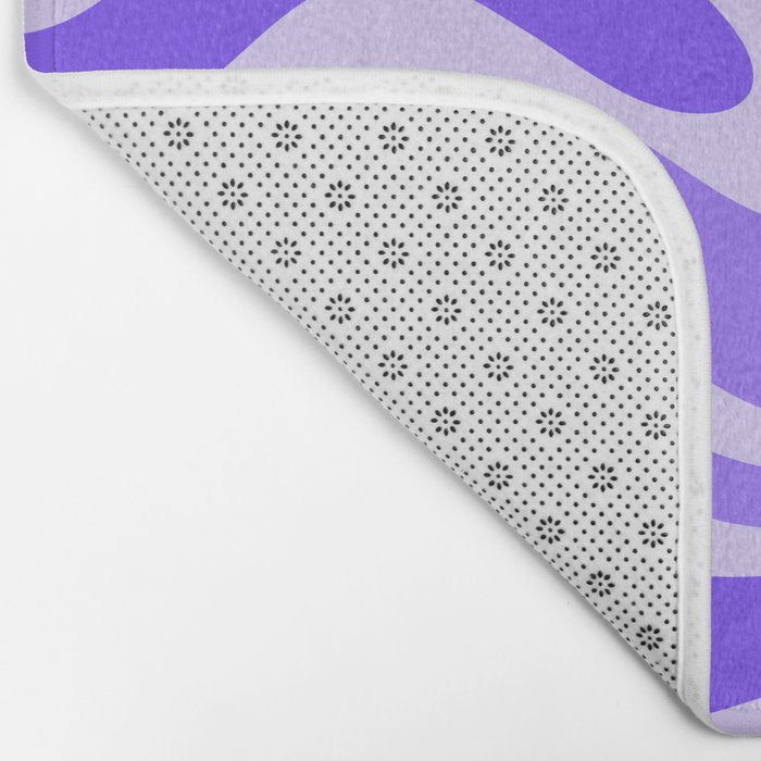 Liquid Swirl Abstract Pattern in Bright Lavender Purple Bath Mat Gallery Image 2