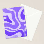Liquid Swirl Abstract Pattern in Bright Lavender Purple Stationery Card Gallery Image 2