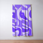 Liquid Swirl Abstract Pattern in Bright Lavender Purple Window Curtain Gallery Image 3