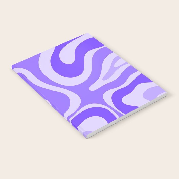 Liquid Swirl Abstract Pattern in Bright Lavender Purple Notebook Gallery Image 2