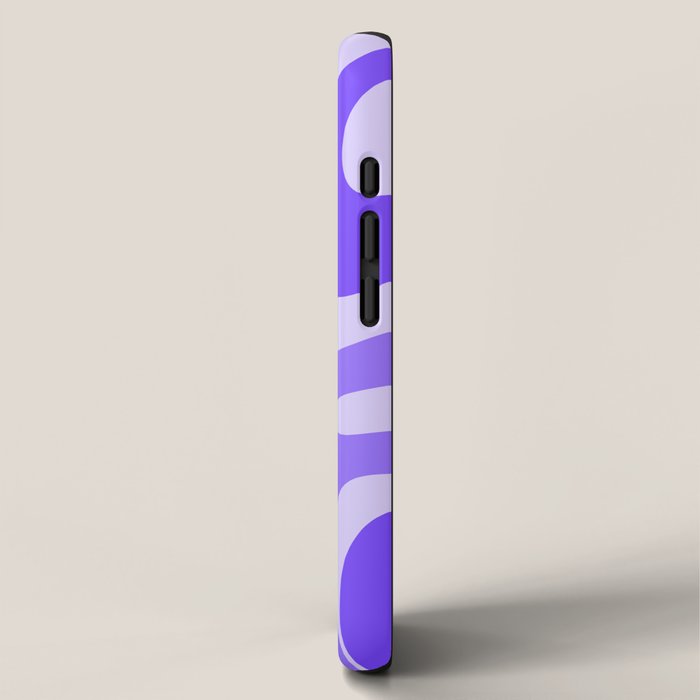 Liquid Swirl Abstract Pattern in Bright Lavender Purple iPhone Case Gallery Image 2