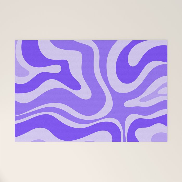 Liquid Swirl Abstract Pattern in Bright Lavender Purple Welcome Mat Gallery Image 1