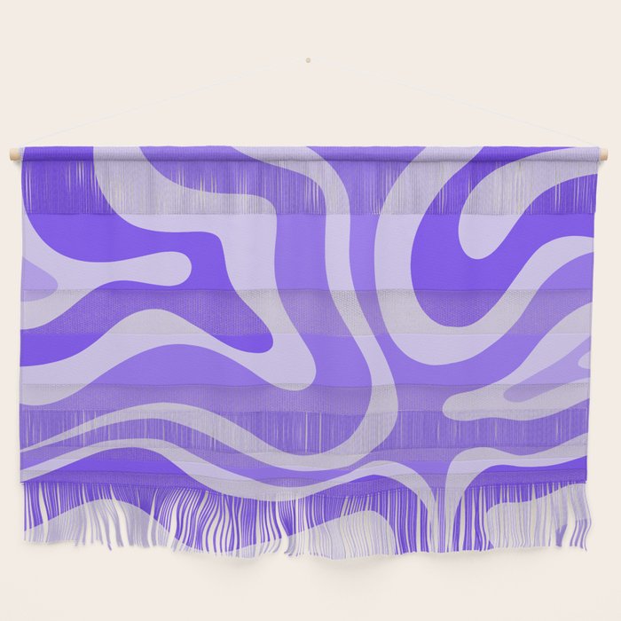 Liquid Swirl Abstract Pattern in Bright Lavender Purple Wall Hanging Gallery Image 1