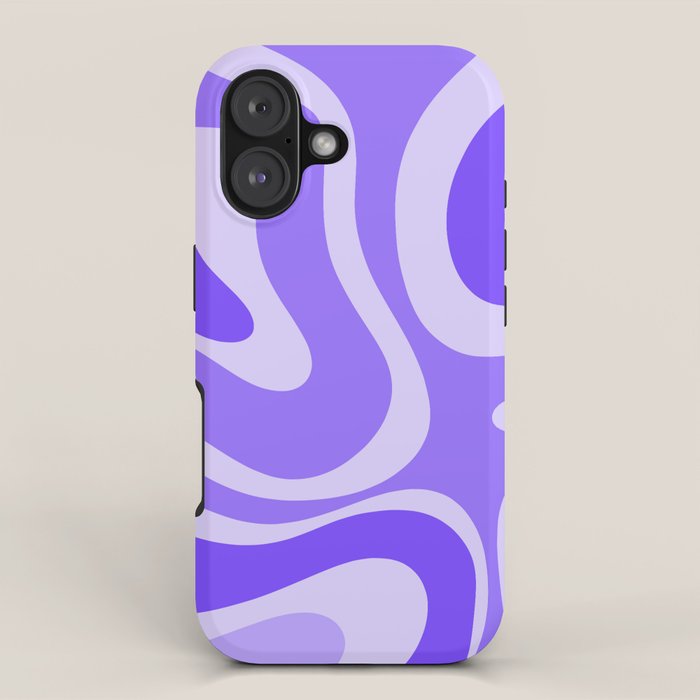 Liquid Swirl Abstract Pattern in Bright Lavender Purple iPhone Case Gallery Image 1