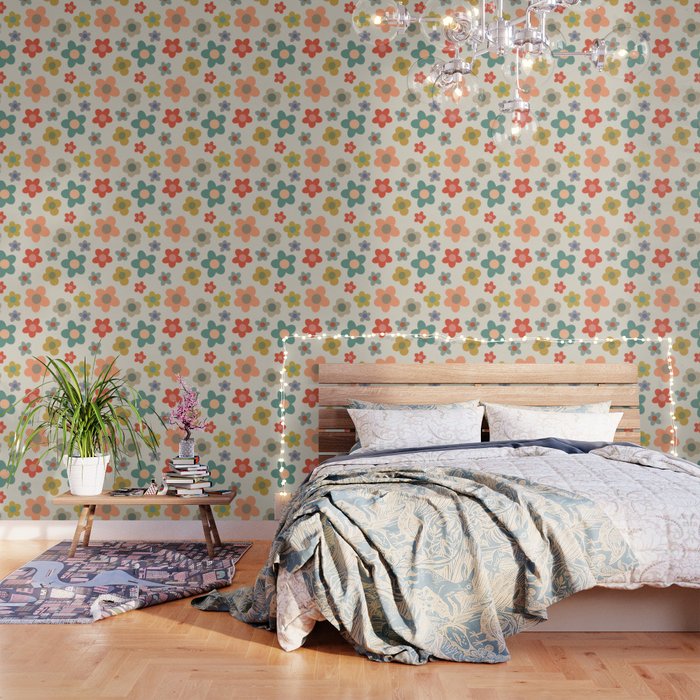 Flower Power Floral | Retro 60s 70s Wallpaper Gallery Image 3