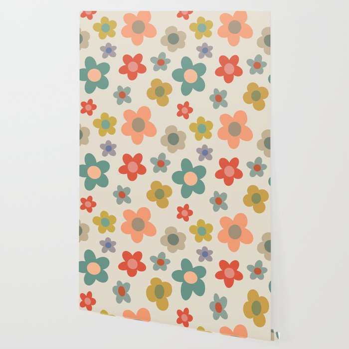 Flower Power Floral | Retro 60s 70s Wallpaper Gallery Image 2