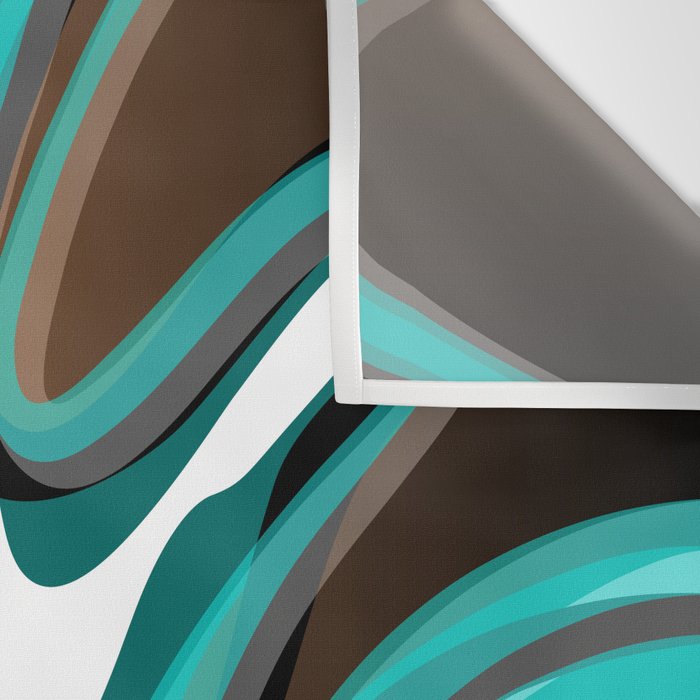 Liquify - Brown, Turquoise, Teal, Black, White Wall Tapestry Gallery Image 3