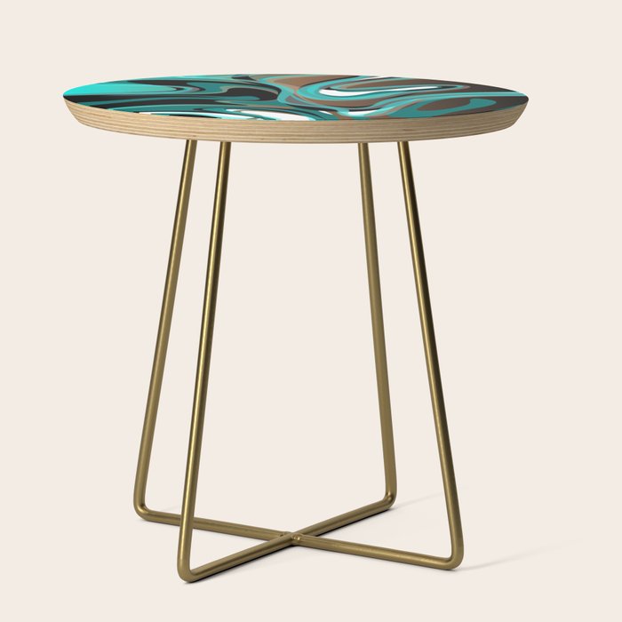 Liquify - Brown, Turquoise, Teal, Black, White Side Table Gallery Image 1