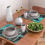 Liquify - Brown, Turquoise, Teal, Black, White Placemat Gallery Image 2
