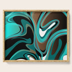 Liquify - Brown, Turquoise, Teal, Black, White Serving Tray Gallery Image 1