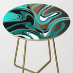 Liquify - Brown, Turquoise, Teal, Black, White Side Table Gallery Image 2