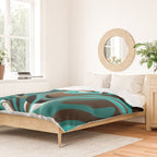 Liquify - Brown, Turquoise, Teal, Black, White Duvet Cover Gallery Image 2