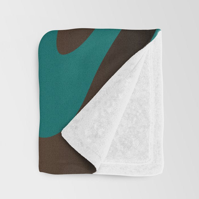 Liquify - Brown, Turquoise, Teal, Black, White Throw Blanket Gallery Image 3