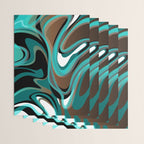Liquify - Brown, Turquoise, Teal, Black, White Wrapping Paper Gallery Image 3
