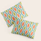 Mid Century Modern Style 336 Orange Turquoise and Olive Green Pillow Sham Gallery Image 3