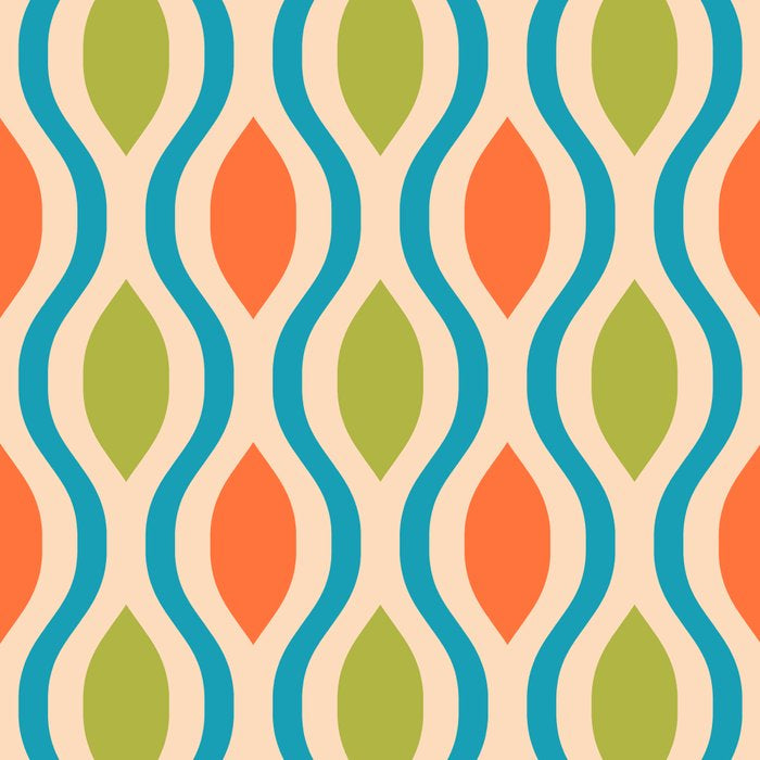 Mid Century Modern Style 336 Orange Turquoise and Olive Green Coffee Mug Gallery Image 2