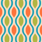 Mid Century Modern Style 336 Orange Turquoise and Olive Green Coffee Mug Gallery Image 2