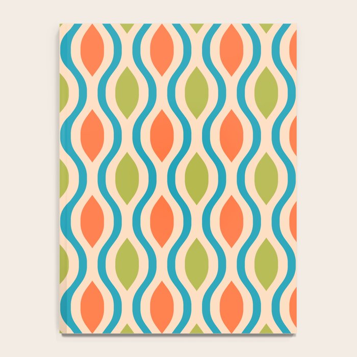 Mid Century Modern Style 336 Orange Turquoise and Olive Green Notebook Gallery Image 4