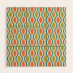 Mid Century Modern Style 336 Orange Turquoise and Olive Green Wood Wall Art Gallery Image 1