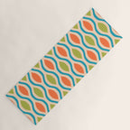 Mid Century Modern Style 336 Orange Turquoise and Olive Green Yoga Mat Gallery Image 1