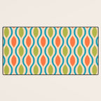 Mid Century Modern Style 336 Orange Turquoise and Olive Green Desk Mat Gallery Image 3