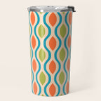 Mid Century Modern Style 336 Orange Turquoise and Olive Green Travel Mug Gallery Image 2