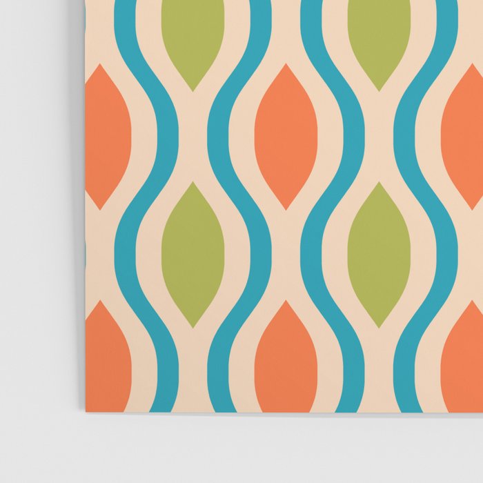 Mid Century Modern Style 336 Orange Turquoise and Olive Green Poster Gallery Image 3