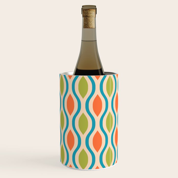 Mid Century Modern Style 336 Orange Turquoise and Olive Green Wine Chiller Gallery Image 2