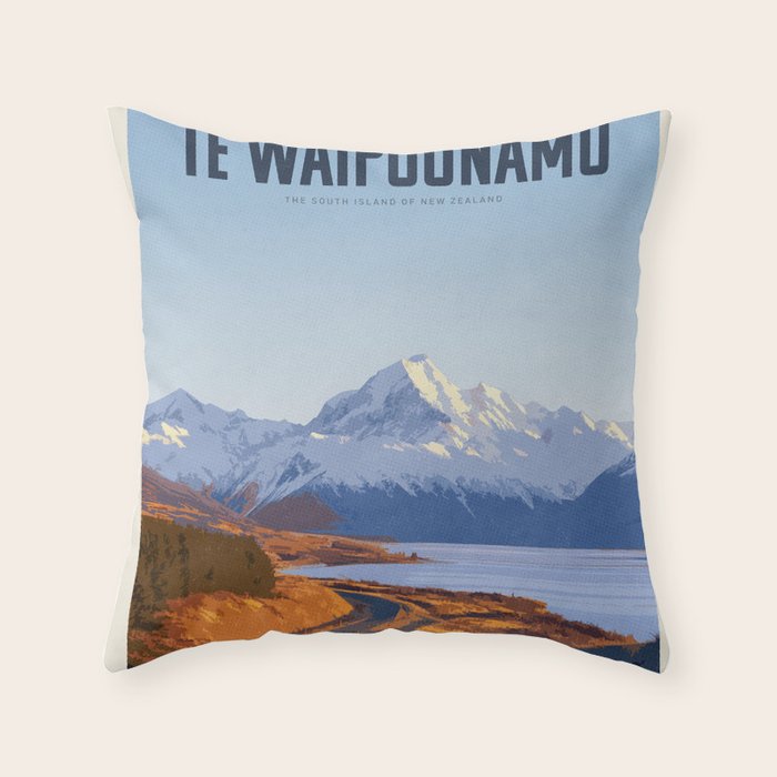 Visit Te Waipounamu Throw Pillow Gallery Image 6