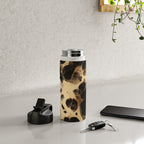 Black and Cream White Tortoiseshell Pattern Water Bottle Gallery Image 4