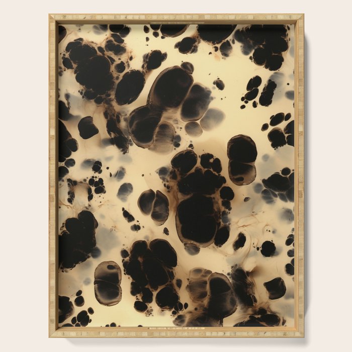 Black and Cream White Tortoiseshell Pattern Serving Tray Gallery Image 1