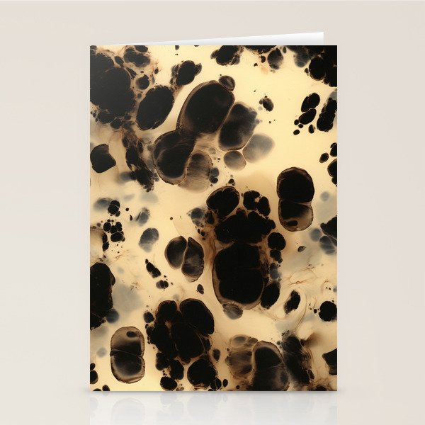 Black and Cream White Tortoiseshell Pattern Stationery Card Gallery Image 2