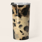 Black and Cream White Tortoiseshell Pattern Travel Mug Gallery Image 3