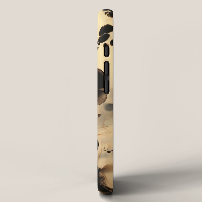 Black and Cream White Tortoiseshell Pattern iPhone Case Gallery Image 2