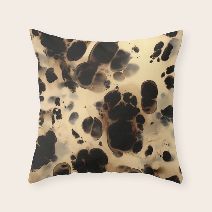 Black and Cream White Tortoiseshell Pattern Throw Pillow Gallery Image 6