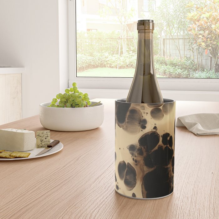 Black and Cream White Tortoiseshell Pattern Wine Chiller Gallery Image 4