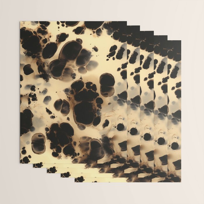 Black and Cream White Tortoiseshell Pattern Wrapping Paper Gallery Image 3