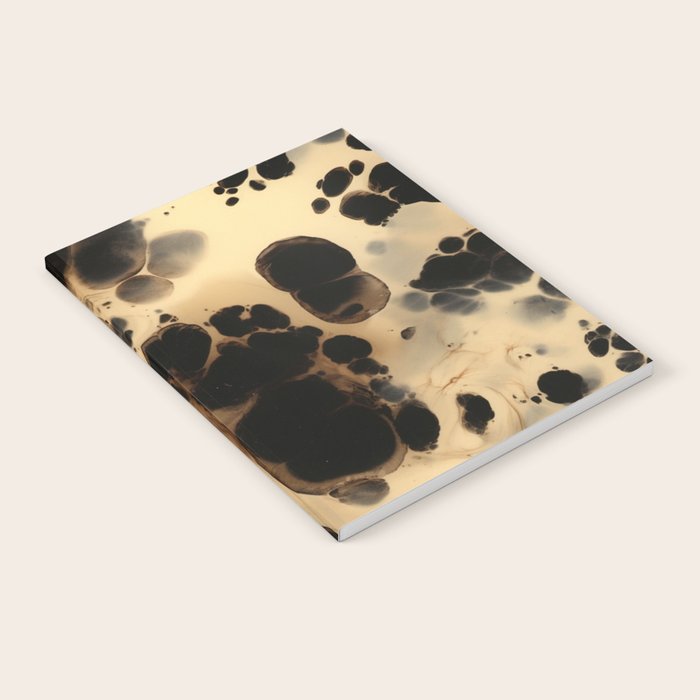 Black and Cream White Tortoiseshell Pattern Notebook Gallery Image 2