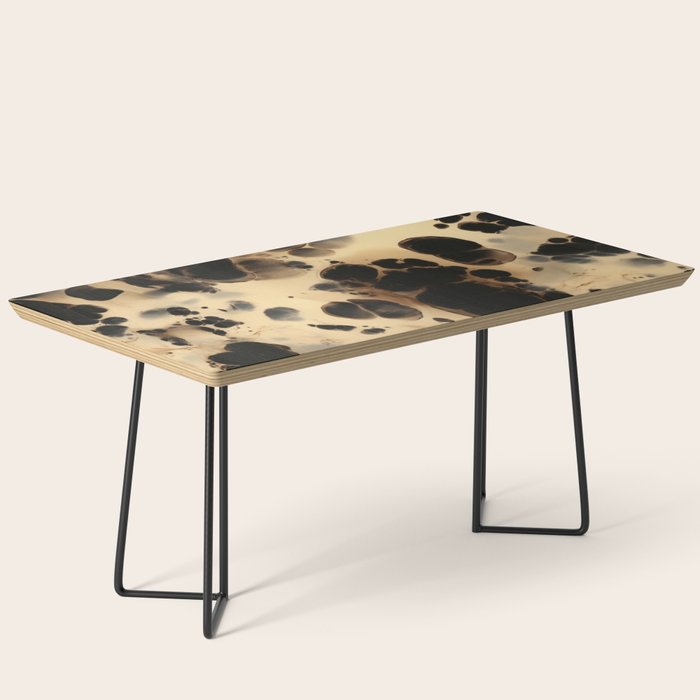 Black and Cream White Tortoiseshell Pattern Coffee Table Gallery Image 1