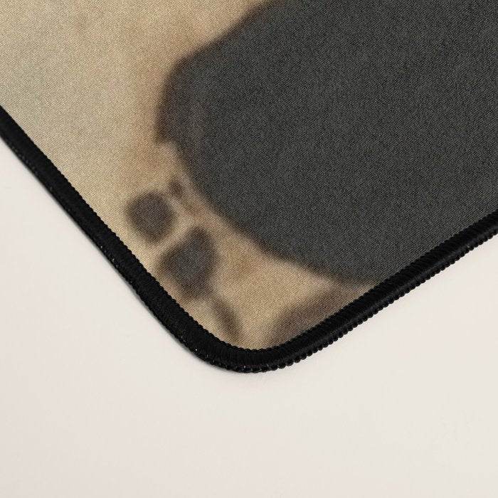 Black and Cream White Tortoiseshell Pattern Desk Mat Gallery Image 4