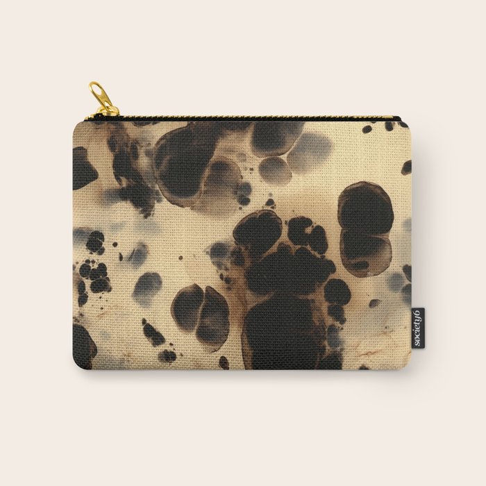 Black and Cream White Tortoiseshell Pattern Carry All Pouch Gallery Image 1