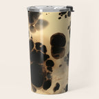 Black and Cream White Tortoiseshell Pattern Travel Mug Gallery Image 2