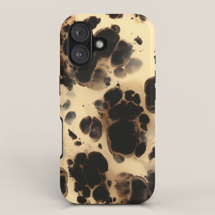 Black and Cream White Tortoiseshell Pattern iPhone Case Gallery Image 1
